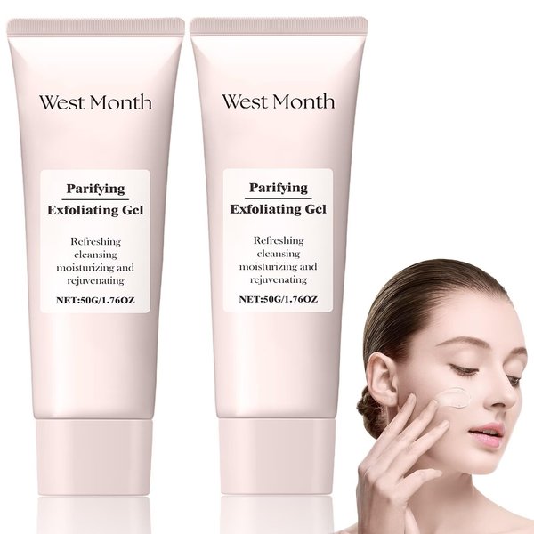 Purifying Exfoliating Gel, Purifying Exfoliating Scrub Gel, Natural Exfoliating Peeling Gel for Cleansing and Moisturizing Skin, Exfoliating Scrub Gel for Face and Body (2PCS)