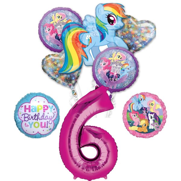 My Little Pony 6th Birthday Party Supplies Rainbow Dash Balloon Bouquet Decorations