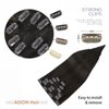 Aison Dark Brown Clip in Hair Extensions Real Human Hair 70G 100% Remy Human Hair Clip in Extensions Soft Silky Straight for Fashion Women 7pcs 16clips 18 Inch Brown Hair Extensions