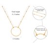 PERNNLA PEARL 18K Gold Circle Pendant Ncklace for Women Dainty Long Satellite Bead Chain Necklaces Statement Hammered Handmade Sweater Chain Y Necklaces 31”