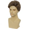 Swiking Mens Short Brown Wig Layered Synthetic Reality Hair 80s Costume Wigs Daily Replacement Wig for Male Guy (Brown)