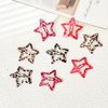 Star Snap Clips for Hair Y2K Pink Leopard Print Hair Clips Set of 8 Metal Brown Cheetah Leopard Hair Barrettes Hairpins Headpiece Aesthetic Edgy Star Hair Accessories for Teen Girls Women