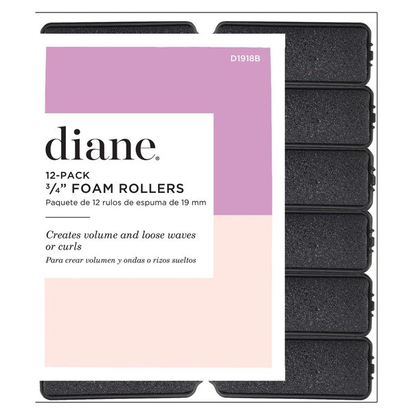 Diane Foam Rollers, Black, 3/4", 12 Count (Pack of 1)