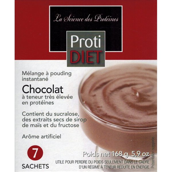 Protidiet Chocolate Flavor High Protein Instant Pudding Mix (7-5.9 oz Pouches) (Chocolate)