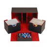Durable Double Deck Box with Dice Tray - MTG Deck Box Commander Friendly - Protects 200+ Double Sleeved Cards - Designed for MTG Commander Deck Box with Sideloading Card Trays (Red Interior)