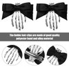 2pcs Skull Hand Hair Clips with Bowknot, Silver Black Halloween Hair Clips Skeleton Hand Barrettes Bone Claw Hairpins Gothic Hair Accessories for Horror Party Decoration Cosplay Costume