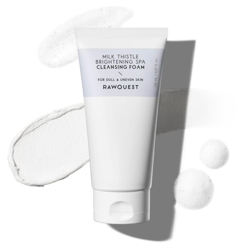 RAWQUEST Korean Deep Pore Cleansing Foam | Brightening, Exfoliator, Remove Blackheads, Dead Skin Cells & Makeup | Daily Face Wash Cleanser with 82% Milk Thistle Extract for Oily and Combination Skin