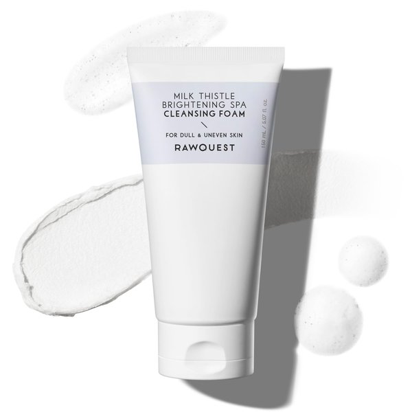 RAWQUEST Korean Deep Pore Cleansing Foam | Brightening, Exfoliator, Remove Blackheads, Dead Skin Cells & Makeup | Daily Face Wash Cleanser with 82% Milk Thistle Extract for Oily and Combination Skin