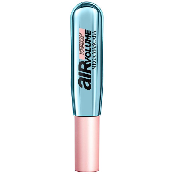 L'Oreal Paris Makeup Air Volume Mega Mascara, Lightweight & Long-lasting Volumizing Mascara for Voluminous Eyelashes, Waterproof Blackest Black, 0.3 Fl Oz