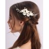 Rumtock White Flower Beads Hair Comb Side Headpiece for Wedding Brides Women Hair Accessories
