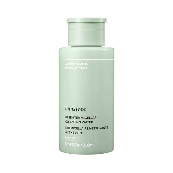 innisfree Green Tea Amino Acid Cleansing Water, Hydrating Micellar Water, Korean Skincare Makeup Remover, Dermatologist Tested (Packaging May Vary)