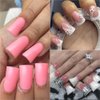 iNenk Long Duck Fan Flare Nail Tips, 500PCS Clear Natural Crystal Duck Feet Styel for Wide French False Nail Extension, Half Cover Acrylic Nails Professional for Y2K-inspired Designs(10 Size Natural)