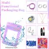 100PCS Press on Nail Packaging Bag and 100PCS White Cardboard Nail Tips Packaging Bags Empty Holographic Nail Storage Bags with 1 Roll Transparent Tape for Press on Nail Business (Pink, small)