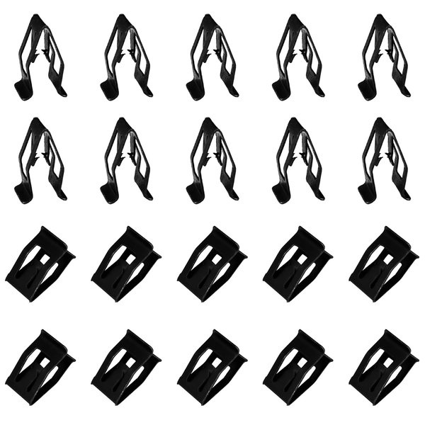 Gistilli 20PCS Black Metal Dashboard Trim Clips, Automotive Car Interior Front Console Retainer for Most Cars Trucks