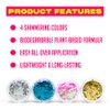 Biodegradable Glitter Makeup | Face Glitter, Hair Glitter, and Body Glitter | Plant Based Glitter Makeup for EDM Rave Music Festivals and Cosplay | Chunky Glitter Multicolor 4 Pack