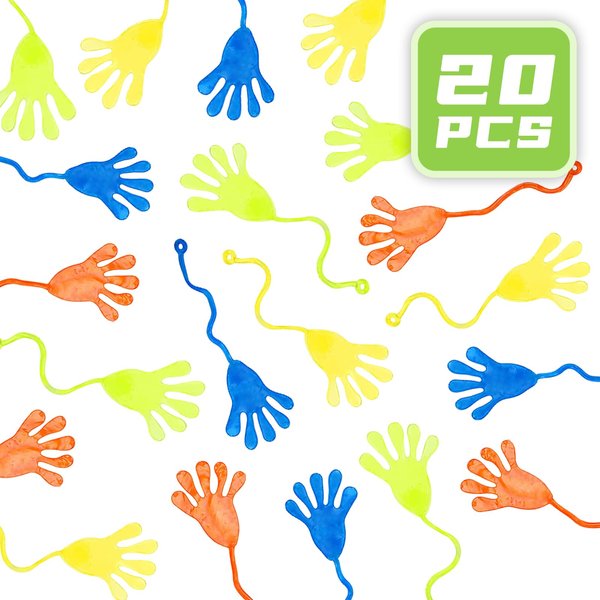 Sticky Hands Party Favors For Kids, Mini Stretchy Sticky Finger, Halloween Squishy Fidget Toys, Party Supplies, 20Pcs Goodie Bag Stuffers, Gifts for Kids Boys Girls Classroom