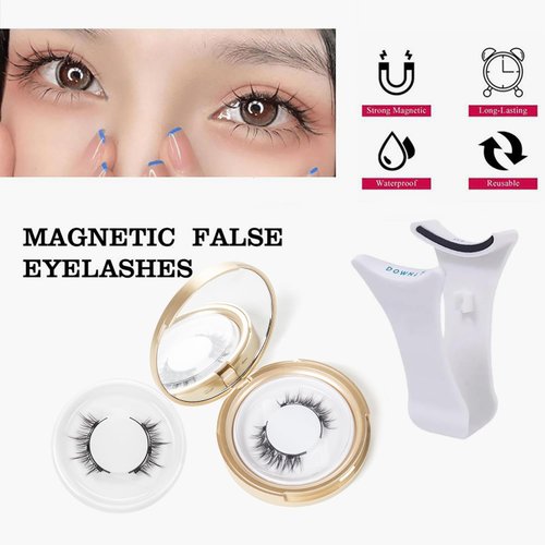 VSONYAN 2Pair Magnetic Eyelashes,Natural and Bushy, Reusable Magnetic Eyelashes with Applicator No Glue, magnetic lashes with applicator, Black