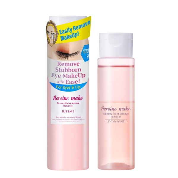 Heroine Make by KISSME Speedy Point Makeup Remover for Face, Lips & Cheek Makeup, Japanese Liquid Makeup Remover 120mL/4.2 Fl Oz (For Waterproof Mascara/Eye Makeup, Use Our Speedy Mascara Remover)