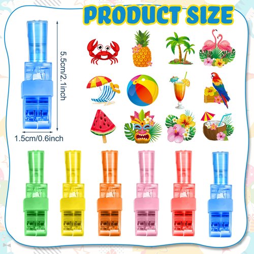 Capoda 36 Pcs Summer Hawaiian Party Favors Tropical Luau LED Light up Finger Lights Beach Gifts Glow in The Dark LED Gifts Hawaii Light Ring for Summer Party Supplies Goodies Bag Piñata Filler Prize