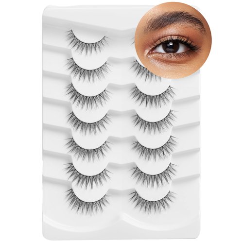 Lash natural wispy eyelashes, Frihappy false eyelashes, Wispy Strips, Faux Mink Lashes, black band lashes, 7 pairs, Frihappy 2024 lashes #Aquarius