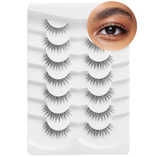 Lash natural wispy eyelashes, Frihappy false eyelashes, Wispy Strips, Faux Mink Lashes, black band lashes, 7 pairs, Frihappy 2024 lashes #Aquarius