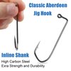 90 Degree Jig Hooks, 100pcs Aberdeen Jig Hooks Barbarian Hooks Long Shank Forged Duratin Jig Hooks Round Bend High Carbon Steel Saltwater Fishing Jig Hooks Kit 1/0-6/0