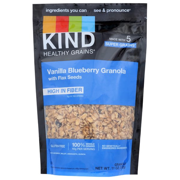 Kind Bar Healthy Grains Clusters: Vanilla Blueberry with Flax Seeds; 11 oz.