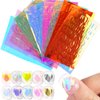 Dornail 11 Sheets Aurora Nail Foil Broken Glass Paper Nail Film Holographic Nail Stickers Laser Nail Decals DIY Nail Art Decoration for Women Girls