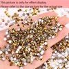 Dowarm 1440 Pieces SS10 Flatback Rhinestones, 2.8MM Glass Crystal Rhinestones for Craft Nails Dance Costumes, Flat Back Nail Crystals, Non Hotfix Rhinestones (SS10 / 2.8MM, Bright Gold)