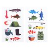 Cleverplay 24 Sheets Gone Fishing Temporary Tattoos, Waterproof Birthday Decorations, Party Favors