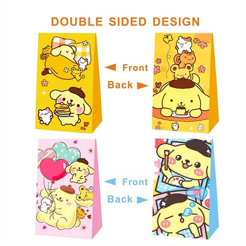 12pcs Cartoon Dog Party Favor Gift Bags Goodie Bags, Cartoon DogParty Supplies for Kids Birthday Decorations