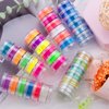 Duufin 36 Colors Pigment Nail Powder Colorful Luminous Pigment Powder Iridescent Pearlescent Powder Pigment for Nail Art, Body and Crafts