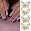 3D Butterfly Nail Charms for Acrylic Nails 10 PCS Metal Butterfly Nail Art Charms with Diamonds Gold Silver Butterflies Nail Charms Rhinestones Decoration DIY Alloy Jewelry Accessories