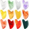 Sherr 12 Pcs Gua Sha Facial Tools Heart Shaped Massage Guasha Tool for Face Scraping Guasha Stone Massager Guasha Board for Spa Women Body Skin Care Reduce Muscle Tensions, 12 Colors (Retro Color)