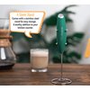 Elementi Matcha Whisk and Frother Set - Electric Matcha Mixer, Matcha Tea Tools Kit with Milk Frother (Emerald Green)