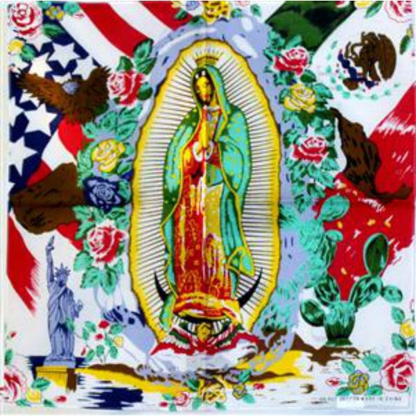 Mexico Virgin De Guadalupe 22"x22" Cotton Bandana
