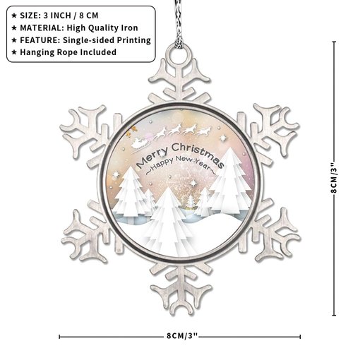 Vegan Truffle Pizza Personalized Christmas Ornament 2023 Have A Nice Holidays Snack Food Hanging Snowflake Ornaments Metal Christmas Tree Ornaments Holiday Christmas Keepsake New Year Gifts