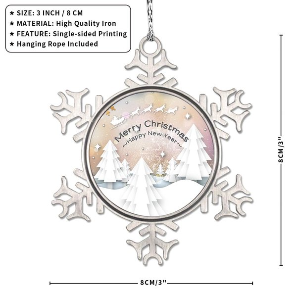 Vegan Truffle Pizza Personalized Christmas Ornament 2023 Have A Nice Holidays Snack Food Hanging Snowflake Ornaments Metal Christmas Tree Ornaments Holiday Christmas Keepsake New Year Gifts