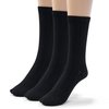 Silky Toes Bamboo Cotton Ribbed Crew Boys School Uniform Socks (Medium (8-9), Black)