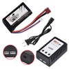 Hosim 1pcs 2S 7.4V 2000mAh 20C T Plug Female Connector Rechargeable Battery,1pcs Balance Charger Safe & Fast Charging for 9155 9156 Jumper T16 RC Cars Evader BX Truck UAV Drone FPV