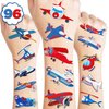 100PCS Airplane Temporary Tattoos Stickers Plane Travel Themed Birthday Party Decorations Favors Supplies Cool Jet Helicopter Aircraft Tattoo Sticker Gifts For Kids Boys Girls School Prizes Carnival