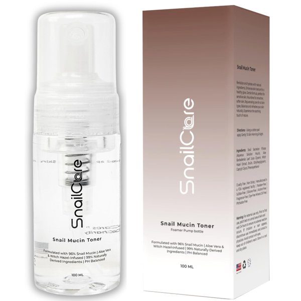 SnailCare Snail Mucin Face Toner – 100ml Facial Toner with Aloe Vera, Witch Hazel – Revitalizing and Hydrating Toner for Sensitive Skin, All Skin Types – Easy to Apply pH Balanced Skin Care Toner