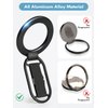 Mindsky All Aluminum Alloy Upgrade for Mag-Safe Phone Ring Holder with Finger Strap,Removable Ligament Ring Holder, Compatible iPhone15/14/13/12 Series,Android(Comes with1magnetic Ring)