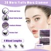 DIY Lash Extension Kit with Lash Bond and Seal Lash Tweezers, 240PCS 30D+40D Multilayered Cluster Lash Clusters, Reusable Fluffy Individual Lashes Cluster