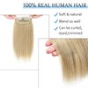 SEGO 2 Pcs Short Hair Extensions Clip in Human Hair 6 Inch 20g Hairpiece Human Hair Toppers for Women With Thinning Hair Adding Hair Volume /24 Natural Blonde