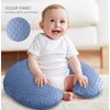The Peanutshell Nursing Pillow Cover Set for Baby Boys or Girls | Dinosaur & Navy Blue Minky Dot | Unisex 2 Pack