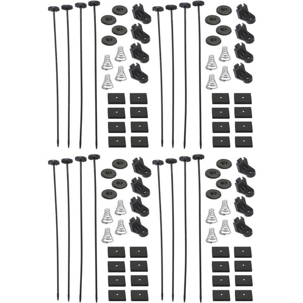 American Volt 4-Pack Electric Radiator Cooling Fan Tie Strap Complete Mounting Kit Universal Plastic Zip Pads Car Truck Mount Install