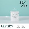 LEETOYI Ceramic Garlic Keeper with Lid, Garlic Container for Counter Easy to Clean,Garlic Saver to Keep Your Garlic Cloves Fresh Longer,Farmhouse Garlic Holder Storage Container, 31 oz White