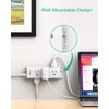 Surge Protector Power Strip - 9 Widely Spaced Multi Outlets, Wall Mount, 3 Side Outlet Extender with 5Ft Extension Cord, Flat Plug for Home Office