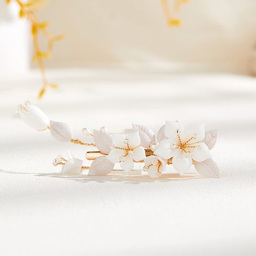 AW BRIDAL Flower Hair Clip for Wedding Hair Comb Barrette Bridal Hair Pieces Wedding Hair Accessories for Women Girls (Gold)